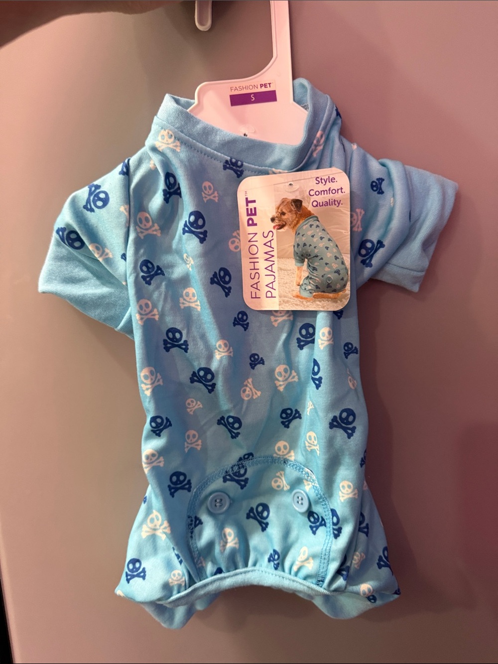 Fashion Pet Blue Skull-Print Dog Pajamas